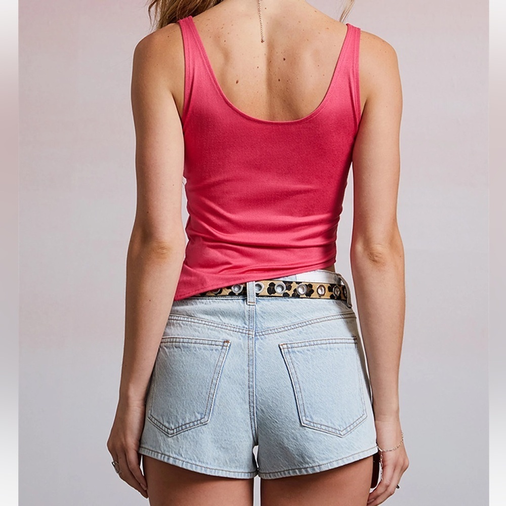 Sleeveless Pink Tank Top Women Size Large